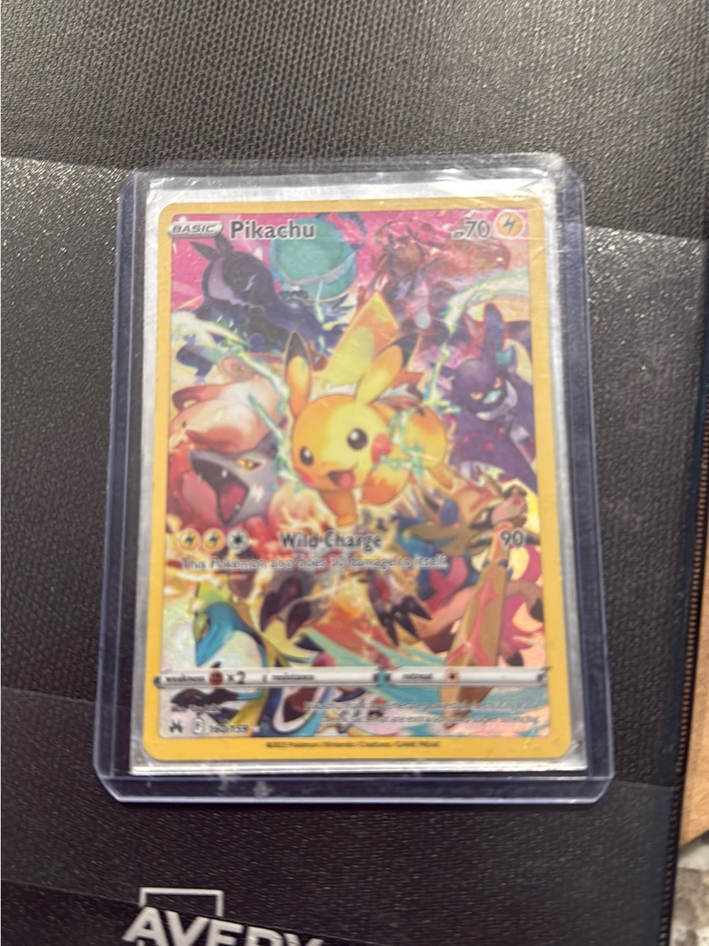 Pokemon Pikachu Holo Foil Card - Yellow, Pink, Purple, Blue